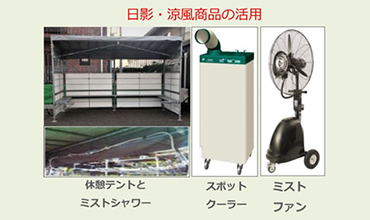 写真：日陰・涼風商品の活用