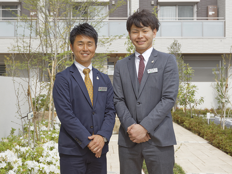 営業の鹿野（左）と設計の後藤（右）